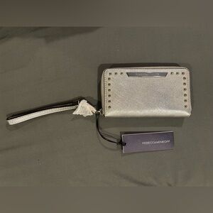 Rebecca Minkoff Metallic Silver Wristlet Olivia Tech NWT Style: S182E140-140